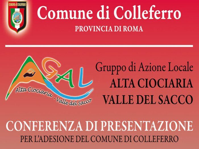 Colleferro, oggi la presentazione del GAL: collaborazione con Anagni, Paliano, Ferentino e Sgurgola