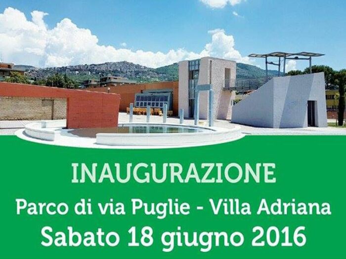 Villa Adriana, inaugurazione Parco di Via Puglie il 18 giugno: il programma