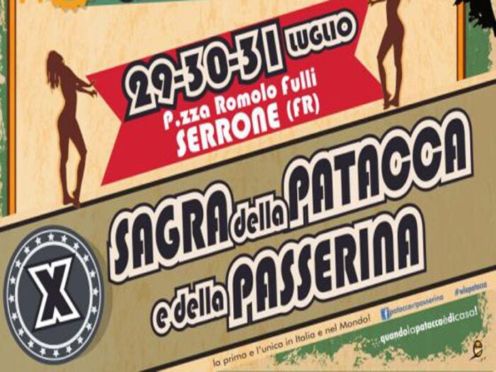 Serrone, Sagra della Patacca e della Passerina 2016 dal 29 al 31 luglio: il programma