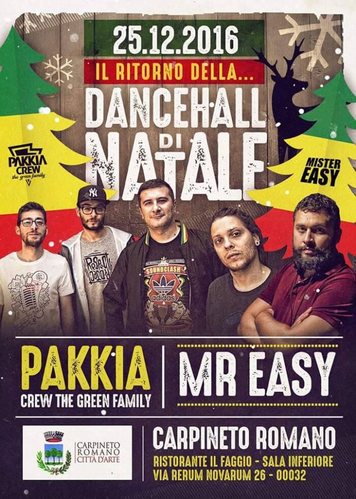 Carpineto, Dancehall di Natale con Mr. Easy e Pakkia Crew The Green Family