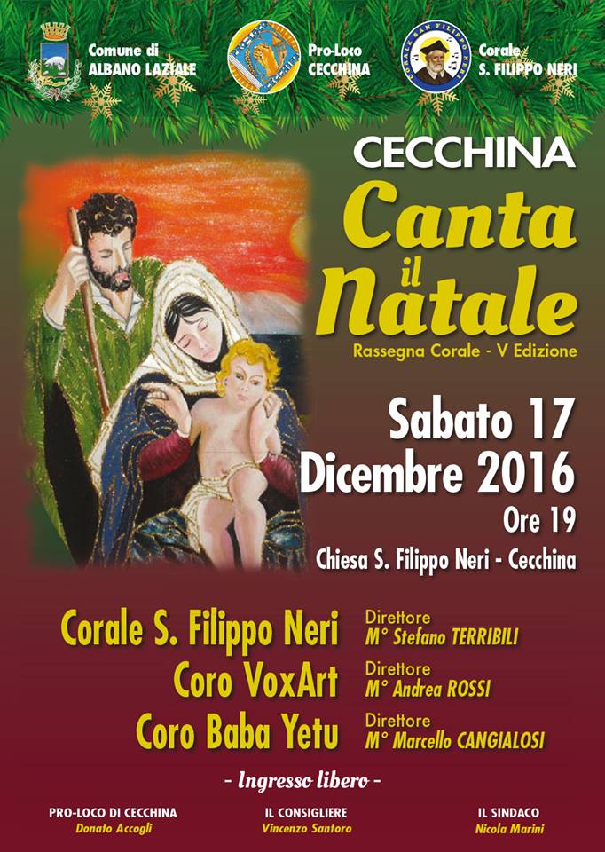 Cecchina canta il Natale: edizione 2016 per la quinta edizione dell'evento gratuito