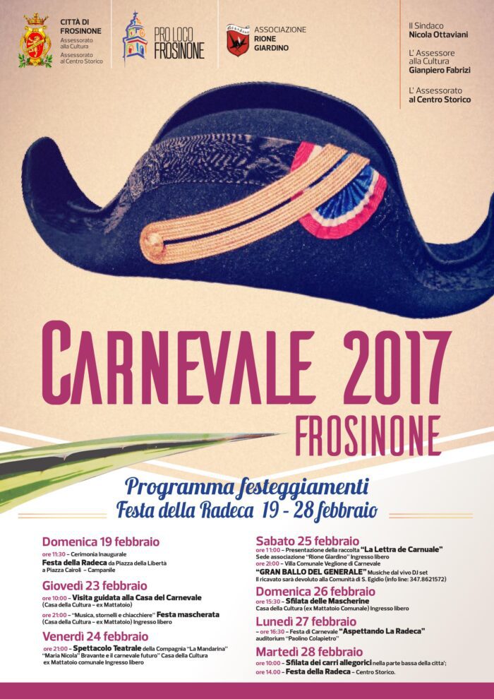 Frosinone, Carnevale frusinate 2017 presentato in Comune