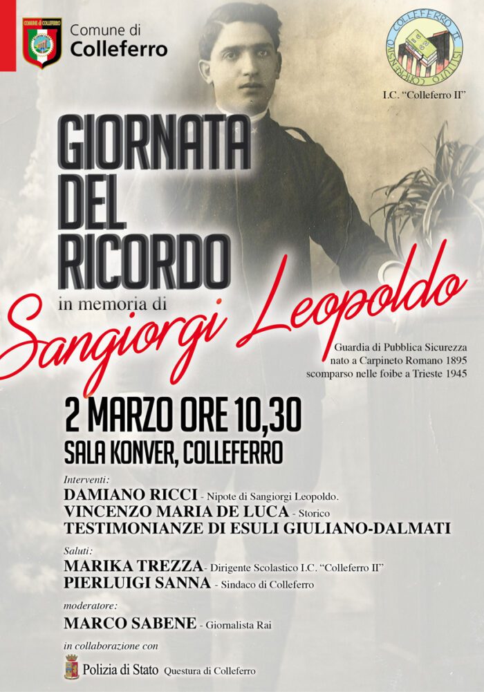 Colleferro, “Giornata del Ricordo” in memoria del carpinetano Leopoldo Sangiorgi