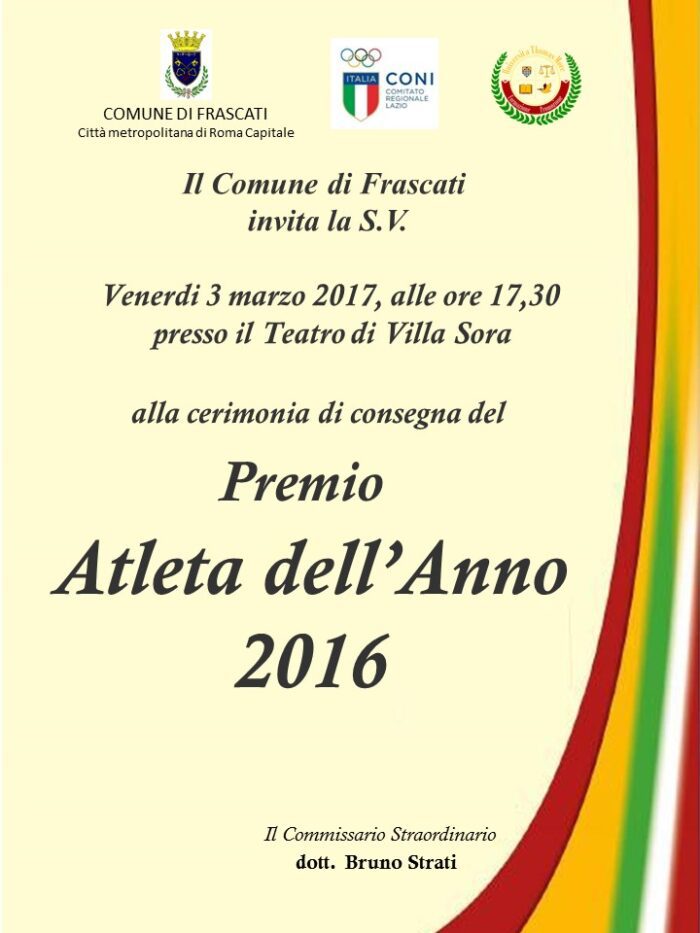 Frascati Atleta dell'anno 2016