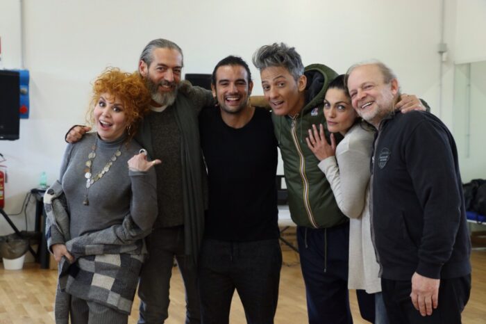 Fiorello alle prove del Musical "Divo Nerone"