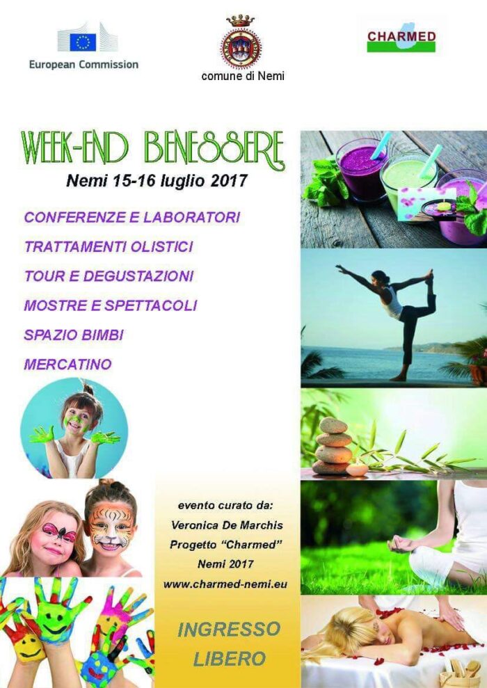 Nemi, weekend del benessere organizzato dal progetto europeo Charmed il 15 e il 16 luglio