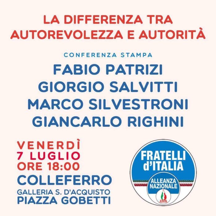 Colleferro, "La differenza tra autorevolezza e autorità": i dettagli della conferenza del 7 luglio