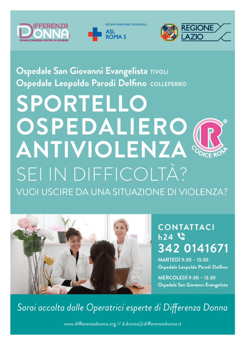 Colleferro E Tivoli. Nasce Il Codice Rosa Per Le Donne Vittime Di Violenza