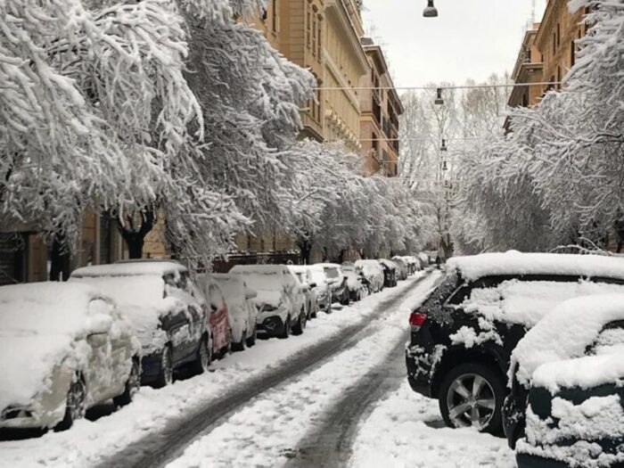 neve roma frosinone gennaio 2021