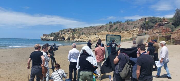 Alberto Angela, con la troupe della RAI, torna ad Anzio per girare un reportage sull'antica Roma