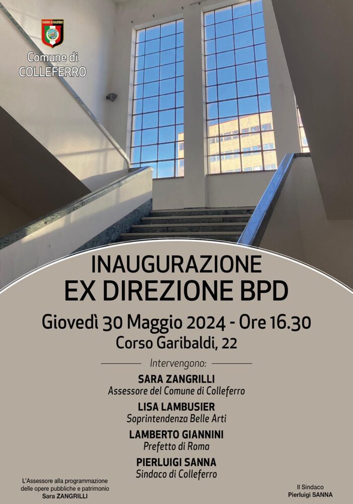 Colleferro inaugurazione ex Centro Direzionale BPD