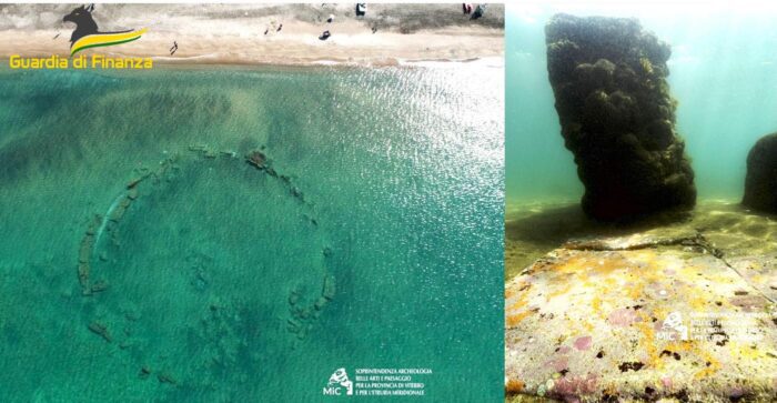 Resti sommersi di una villa romana nei pressi Cerveteri