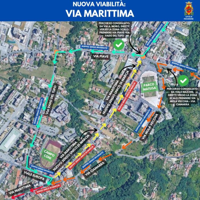 Frosinone, dal 15 luglio i lavori per la corsia del BRT: l'ordinanza