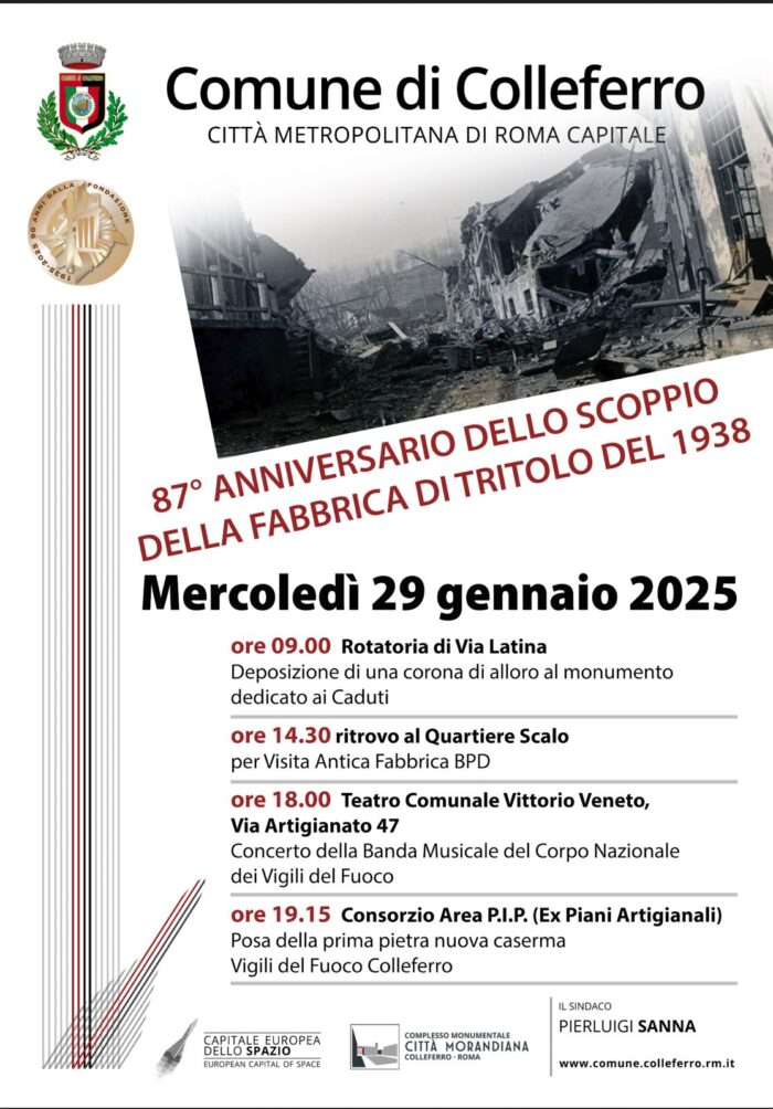 colleferro anniversario scoppio fabbrica